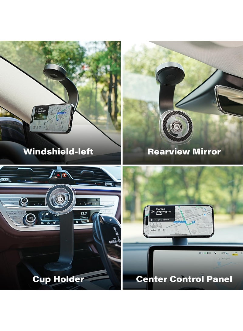 Rotatable Dashboard Magnetic Phone Holder for Car, Magsafe Car Mount for Dashboard and More Places, Universal Mobile Phone Holder Compatible with iPhone 16 15 14 13 12 Bendable Memory Alloy - Image 5